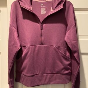All in Motion Women's Mauve Half-Zip Hooded Pullover